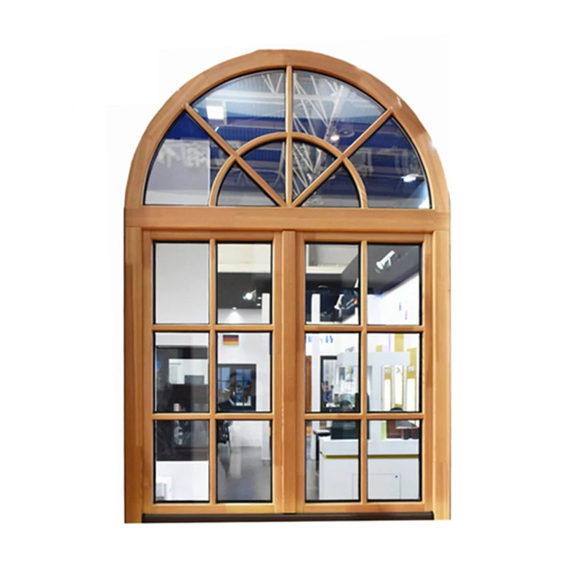 Famous square type arch design windproof waterproof aluminum church house glass window