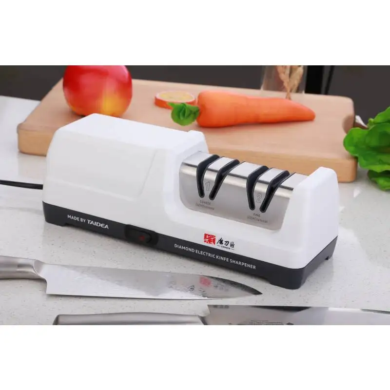 TAIDEA Smart Gadgets  Kitchen Ware Top Level TG2201 2 Stages Electric Diamond Steel Kitchen Knife Sharpener