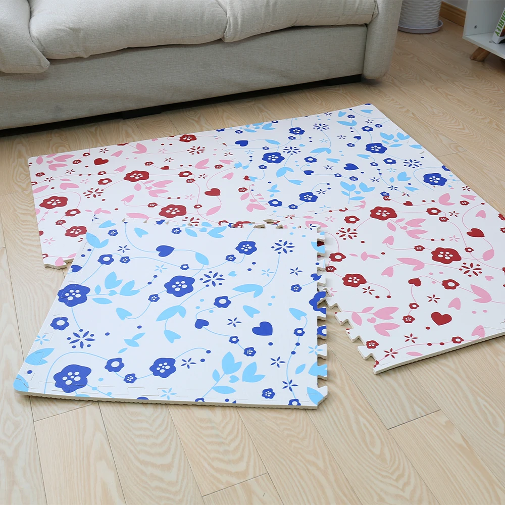 30cm 60cm thickness 1.2cm waterproof baby play floor tatami eva foam Color printed puzzle mat for kids soft eva