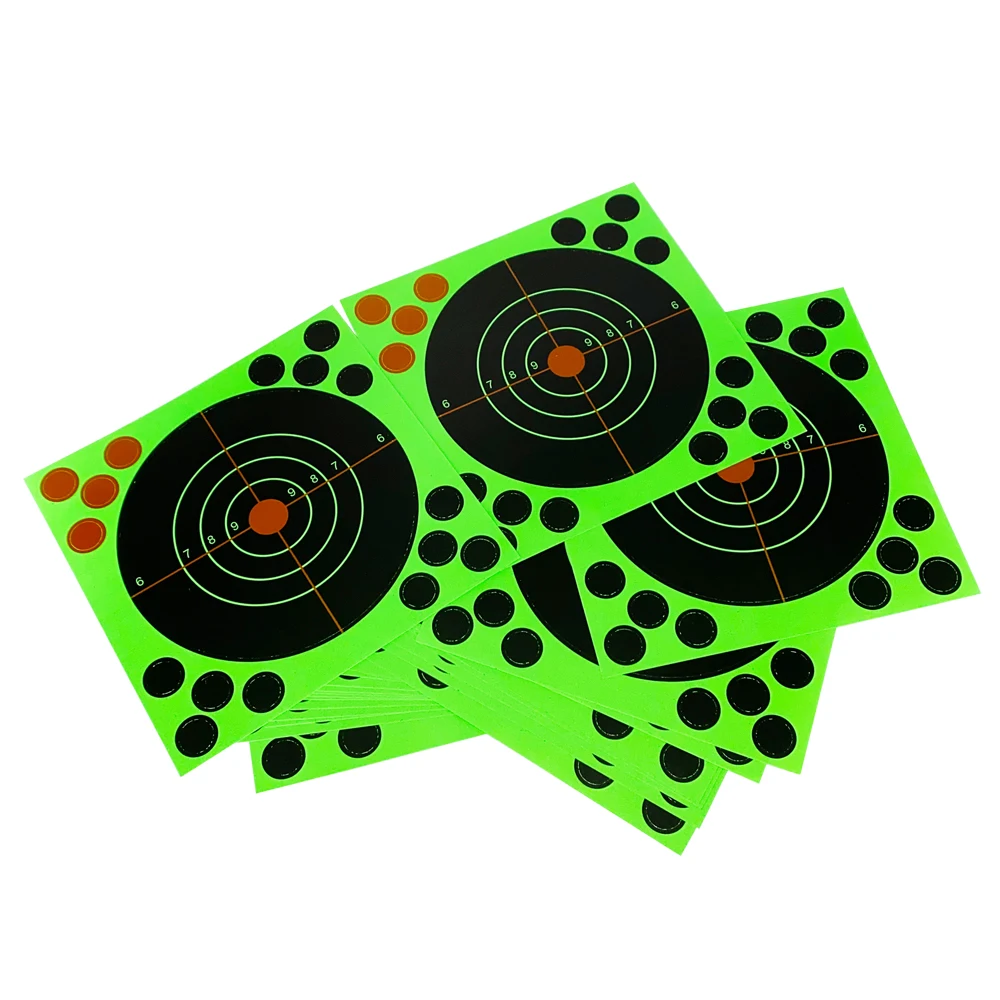 Bright green bulls~eye splash splatter Adhesive shooting Paper Target