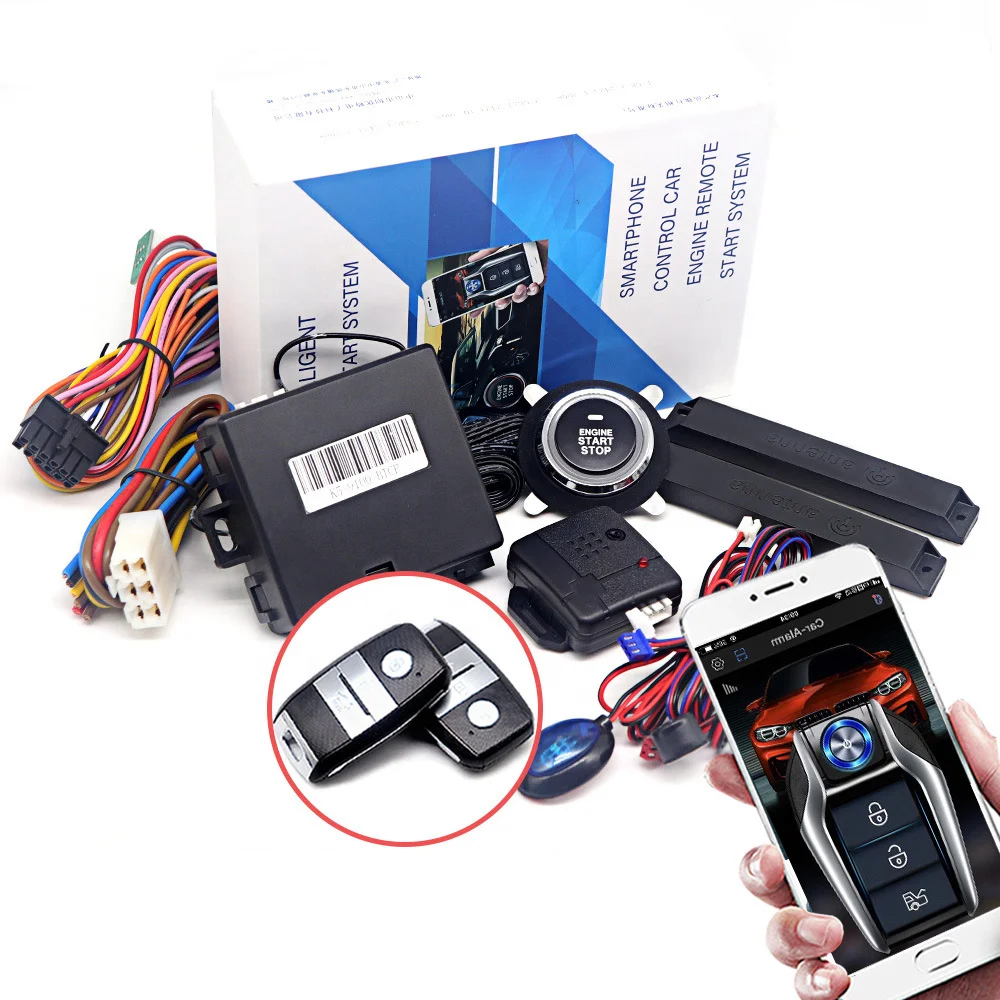Car Alarm Hot sales of universal mobile phone control car remote start one key start modification keyless entry system