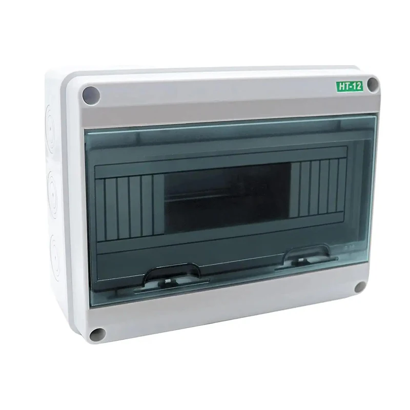 Breaker Box Distribution Protection Box IP65 Clear Cover Electrical Box, ABS Power Supply Electronic Junction Din Rail Enclosure