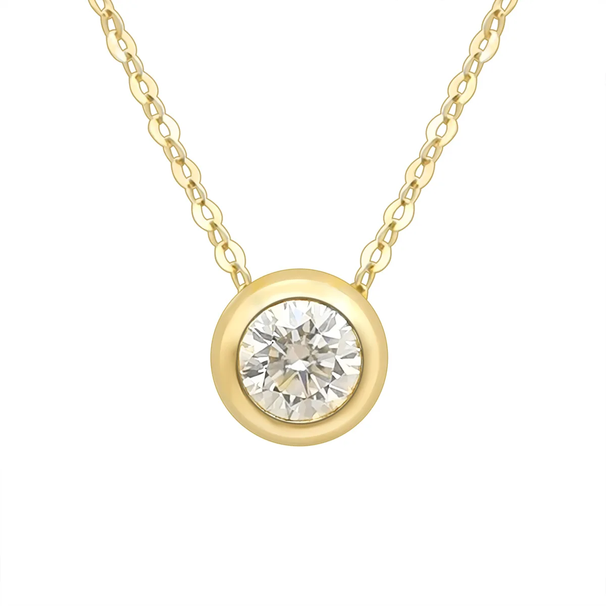 18k Real Gold With Moissanite  pendant Necklace Clover Jewelry 18K Yellow Gold Classic Jewelry Necklace Women  Wholesale