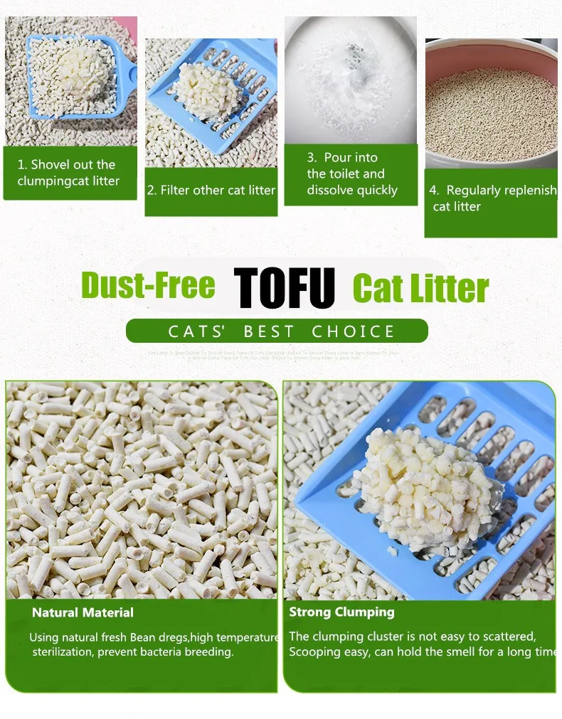 Factory Direct Sale Professional Coffee Tofu Clumping Cat Litter Bulk 1 Ton