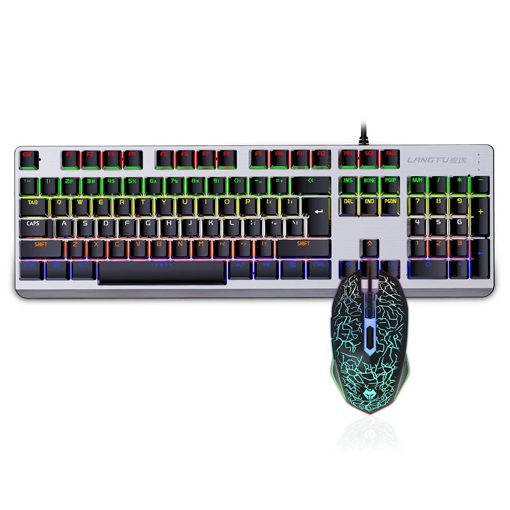 LANGTU G800 Latest Gaming Mechanical Keyboard with ABS+aluminium case USB Interface