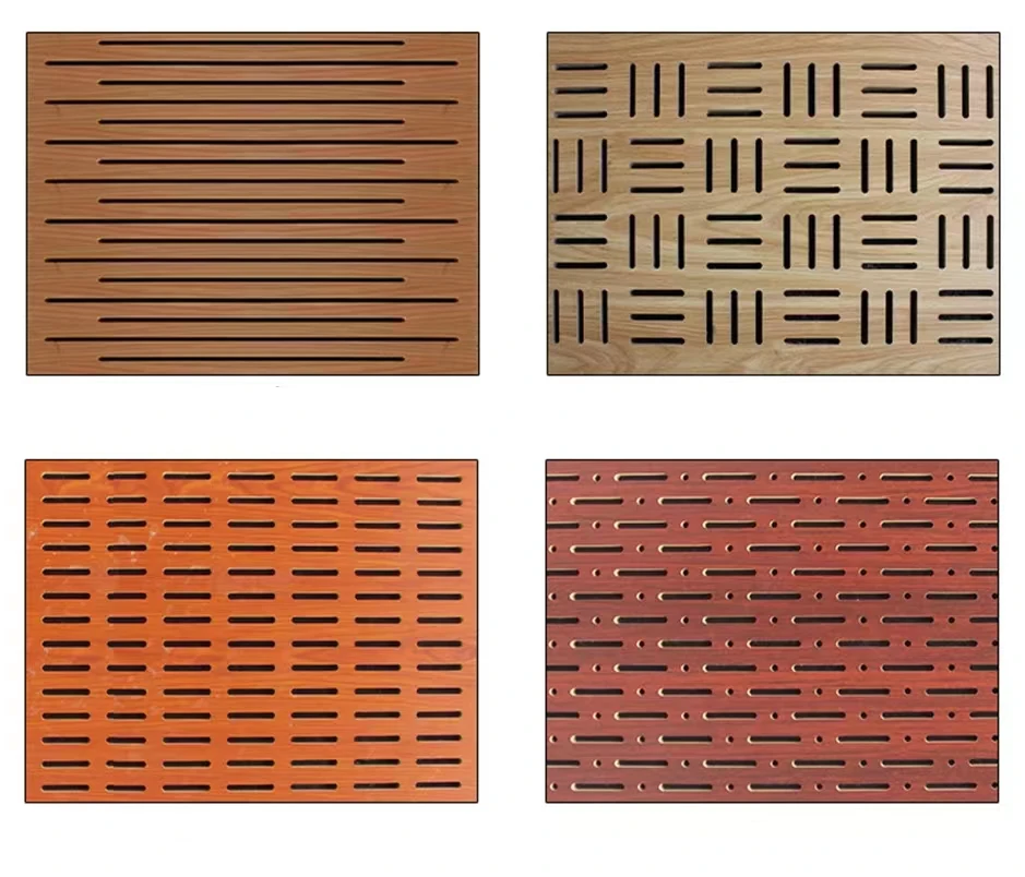 perforated wooden wall panel office building sound absorbing wall panel multi-purpose hall acoustic panel  recording studio