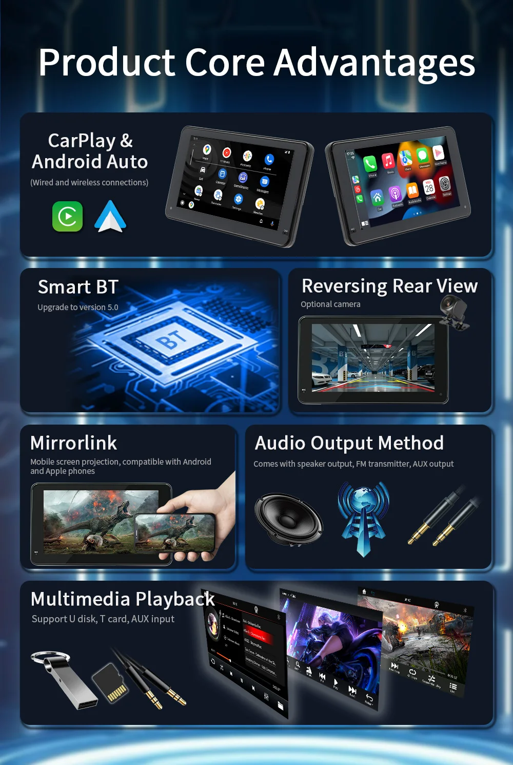 Флэш-Продажа 7-дюймовый mp5 плеер amoed с Bluetooth Автомобильный мультимедийный mp3/mp4 плееры