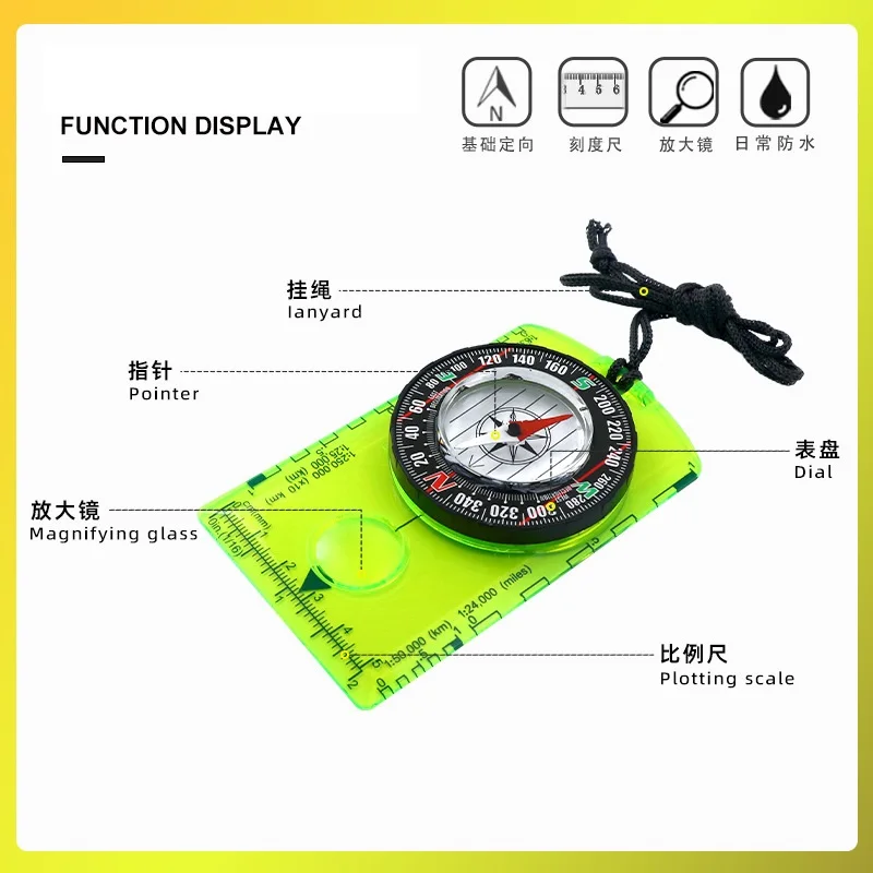 Wholesale DC361 Outdoor Compass with Scale Map Ruler North Needle Surveying Compass for Outdoor Camping Survival