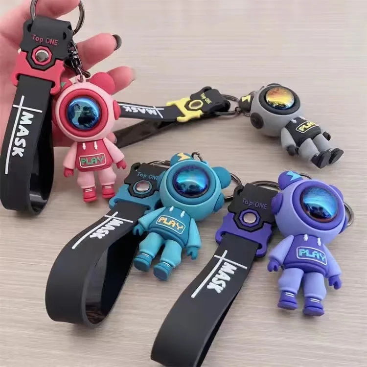 Cartoon Astronaut Keyring Couple Anime Keychain Children Christmas birthday Gifts Spaceman Rabbit Keychain