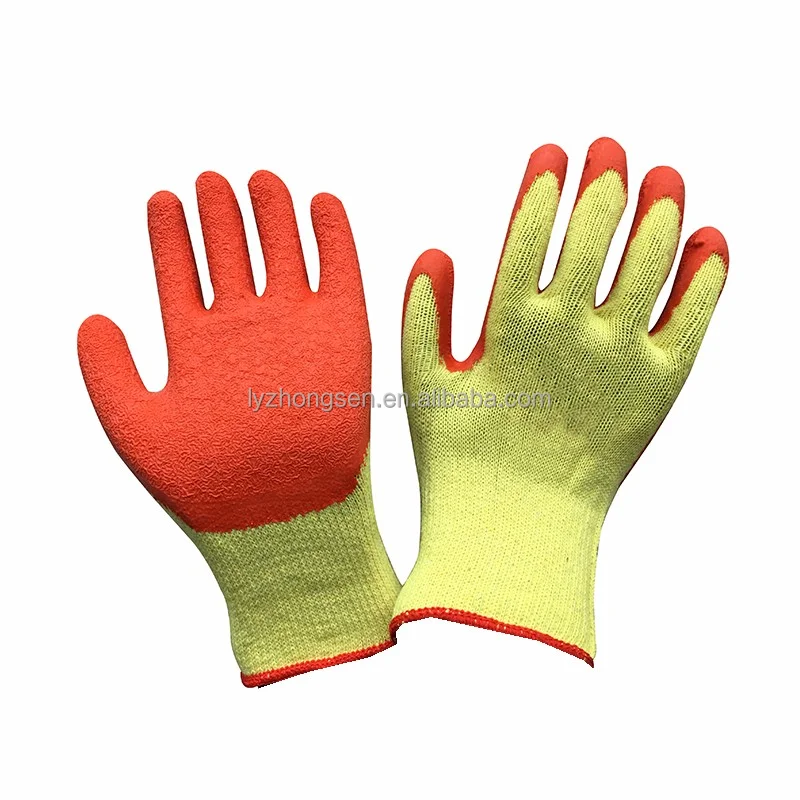 cheap 10 gauge Crinkle Cut Resistant Cotton Latex Coated Gloves
