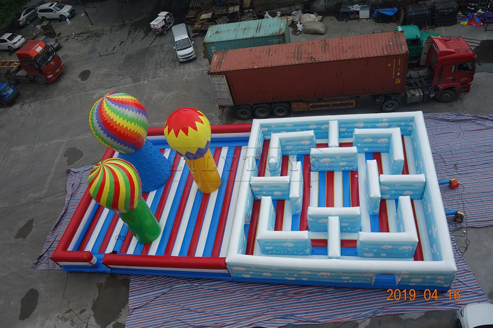 inflatable obstacle course indoor playground outdoor amusement park equipment inflatable fun city
