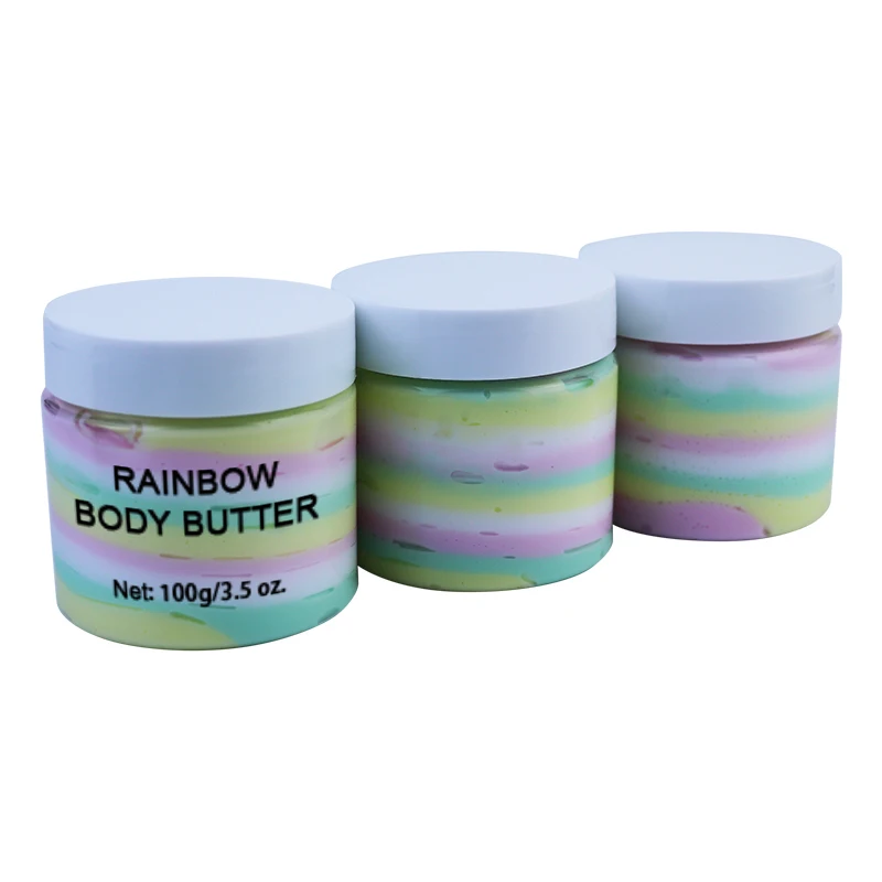 Private Label Custom body butter Shea Butter Moisturizing Body Lotion Rainbow whitening body lotion