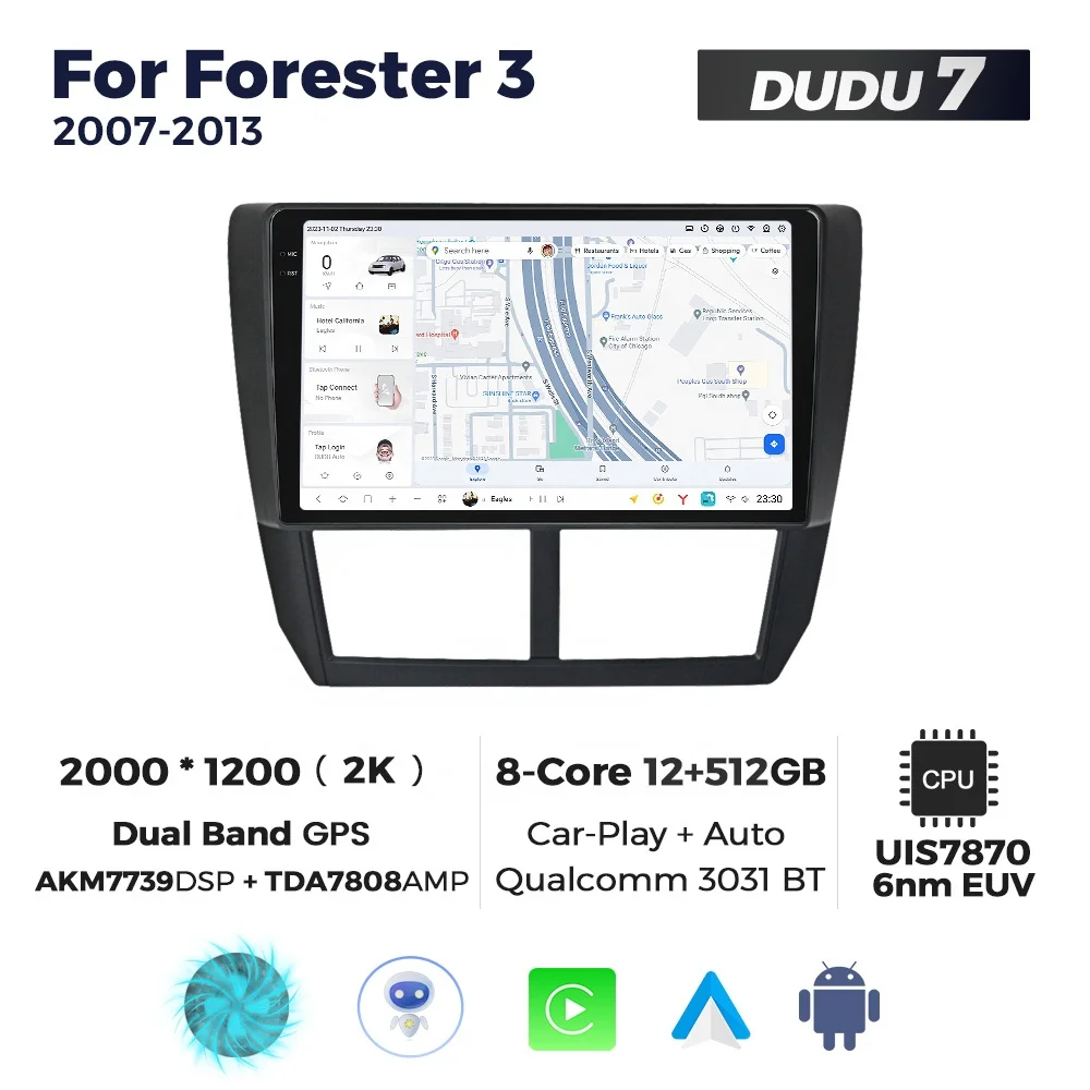 Mekede DUDU7 android автомобильный Радио dvd-плеер 2K QLED auto wifi 4G GPS DSP для Subaru Forester 3 2007 2008 2009 2012 2011 2013
