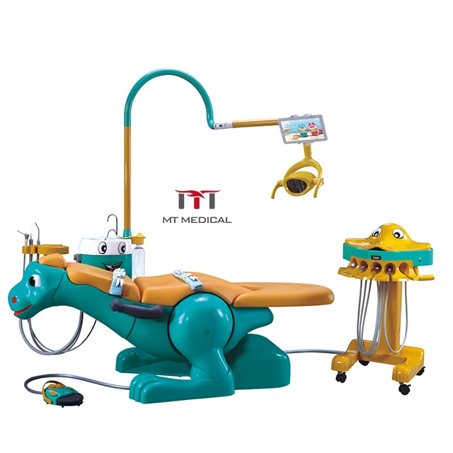 Стоматологическое кресло MT стоматологическое для детей мультяшное детское синяя кошка динозавр