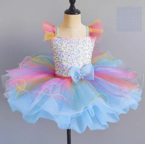 New Design Popular Pink Performance Without Butterfly Ballet Tutu Kids Dance Costumes
