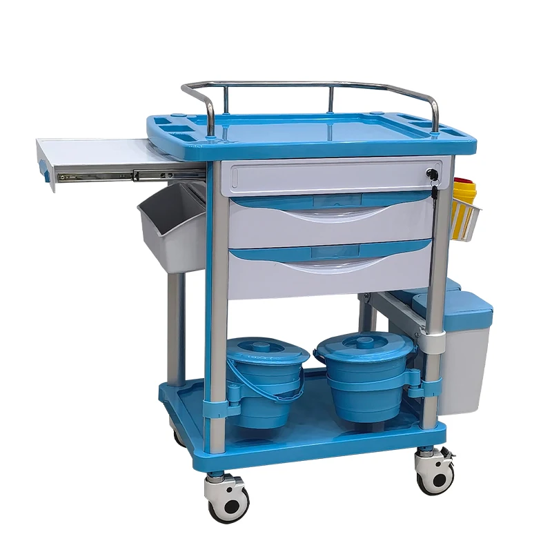 Hospital Medical ABS Nursing Treatment Trolley Cart with Drawers Beauty Salon Trolley