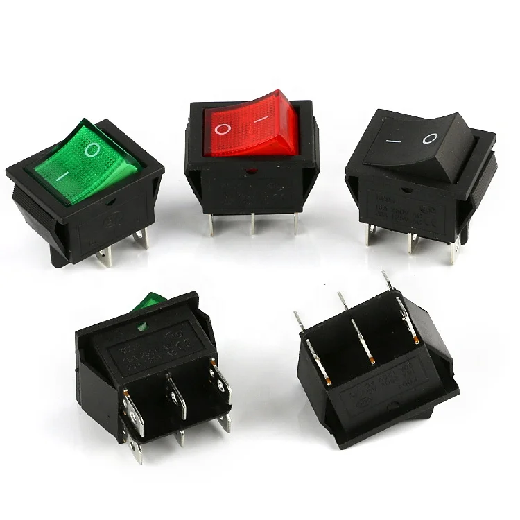 KCD4-201 250V 6A двойные ряды шпильки 6pins свет кулисный переключатель Dpdt KCD4 T85 со светодиодной