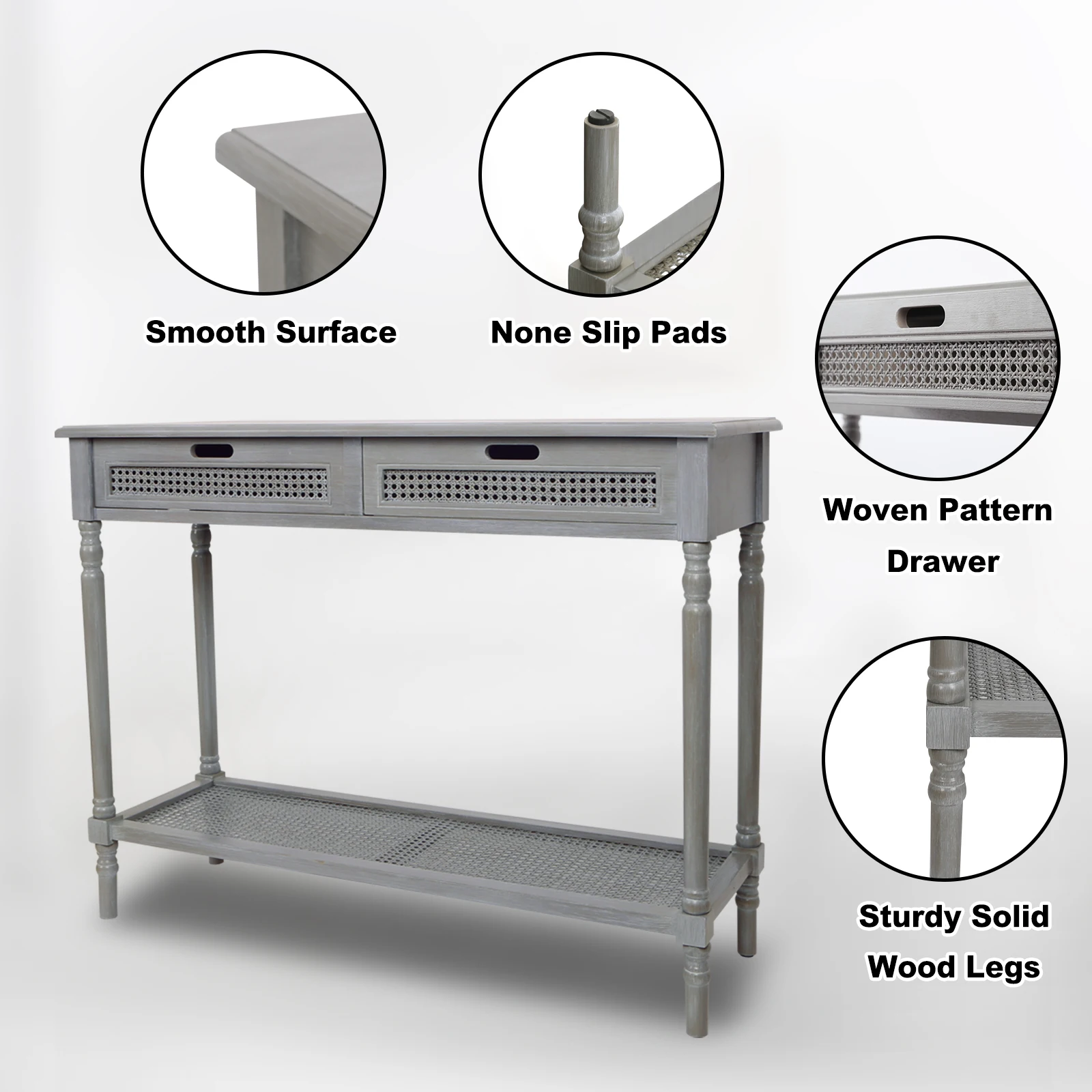Европейский боковой столик в стиле ретро с выдвижным ящиком, нижняя книжная полка, консольный стол
