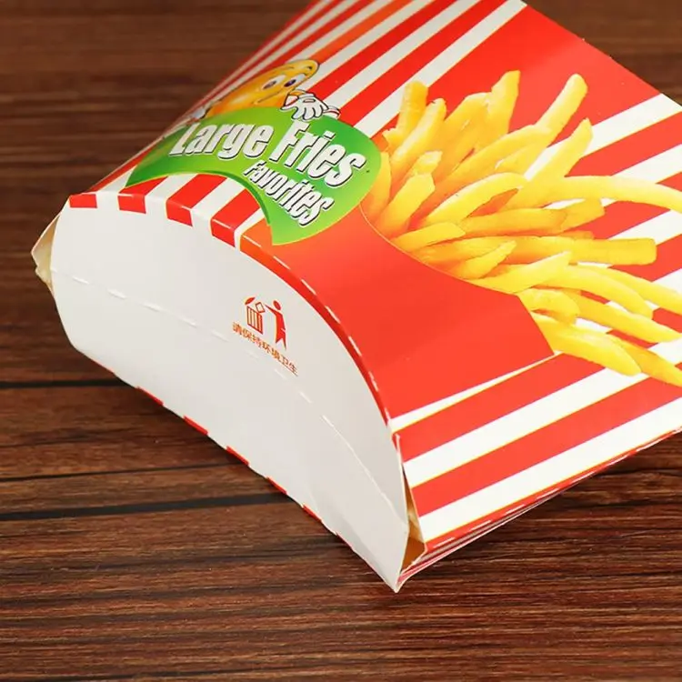 Style Restaurant Cooking Packaging Hamburger Environmentally Friendly Materials Safe Hygienic French Fries Box