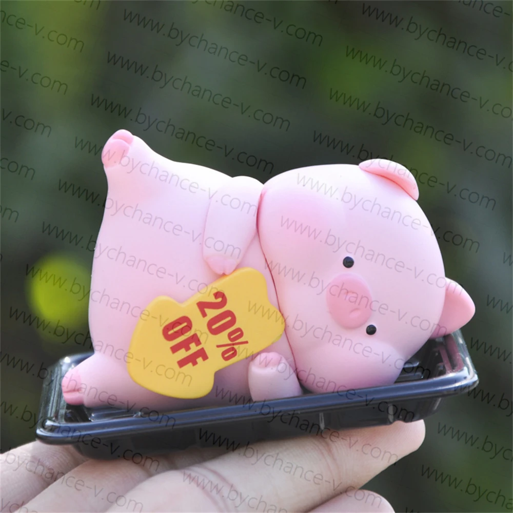 Super Cute Piggy Art Toy Piglet Figurine Pork Food Themed Funny Trendy Toy Restaurant Thank You Gift Idea for Kids and Adults