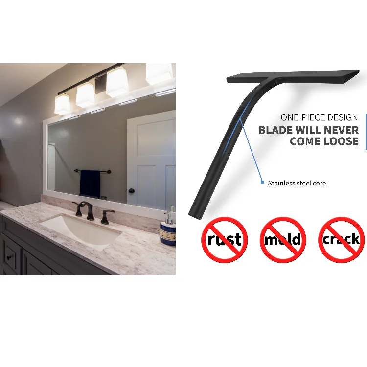 Bathroom Counter Cleaning Scraper Silicone Bathroom Mirror Silicone Shower squeegee 11 inches