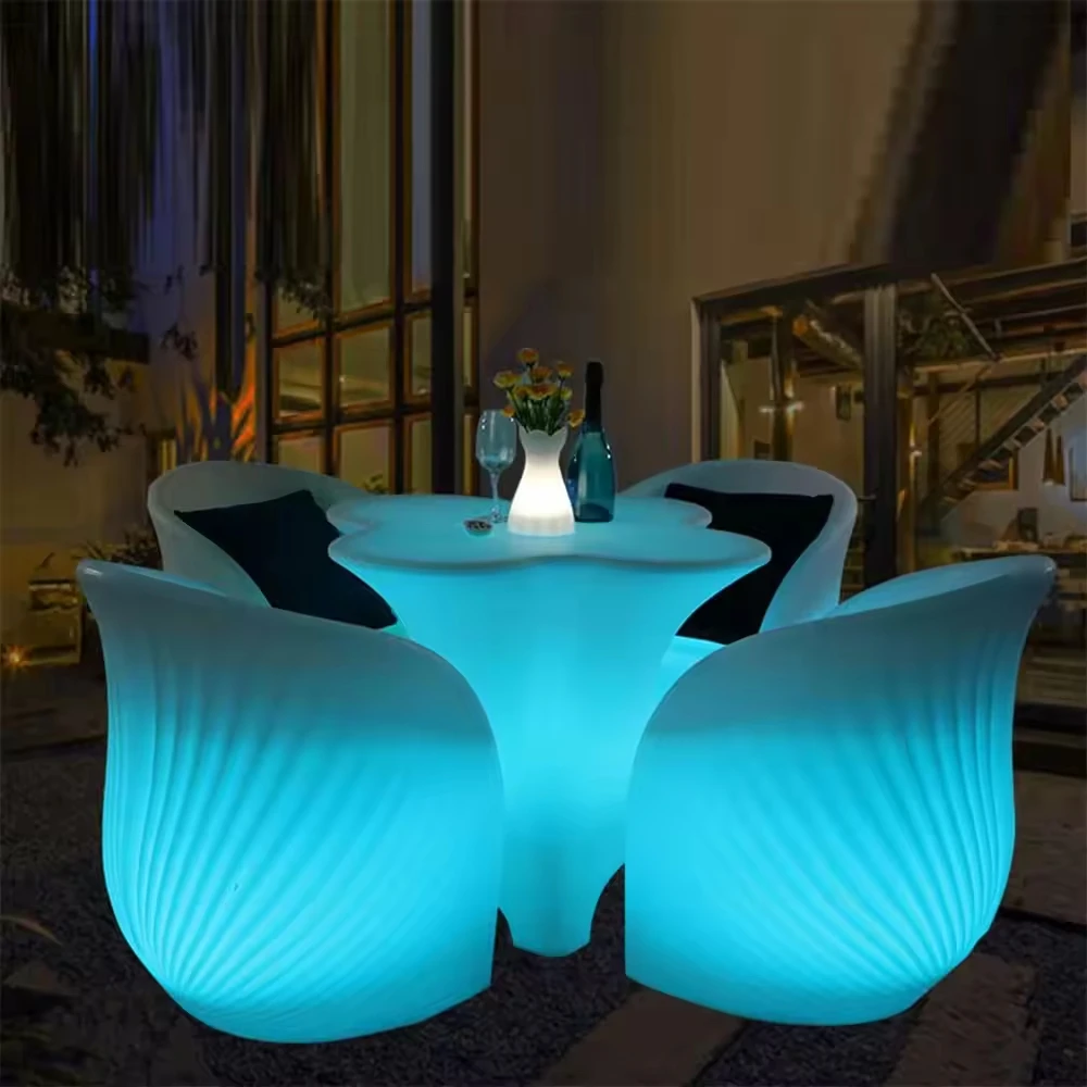 Xijiayi color change illuminated light up portable bar tables outdoor led chair lumineuse led garden glow furniture bar sofa set