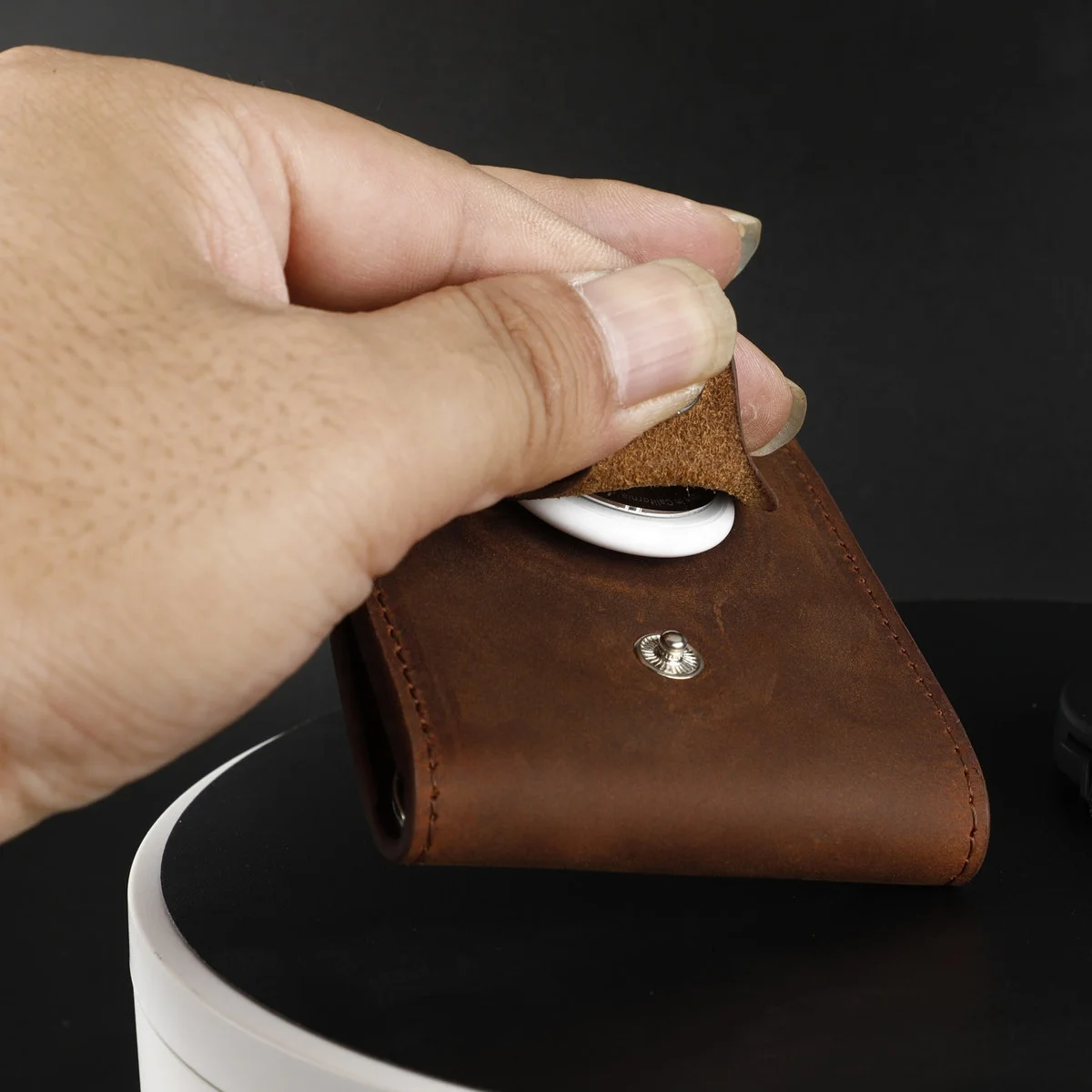  2021 New Airtag Card Holder Wallet Slim Tracking Men For Gift Genuine Leather Travel