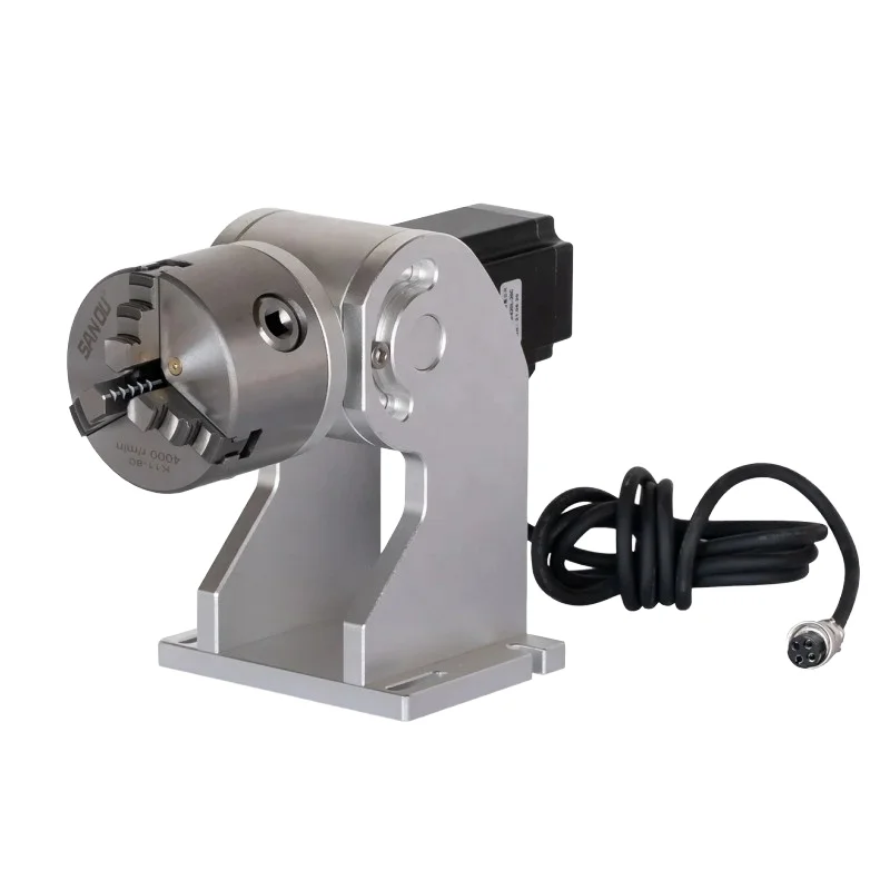 Supplier Good Price Raycus Laser Marking Engraver Machine 80 Rotary Axis Rotary Chuck Accessory Fittings Rotating Shaft Driver