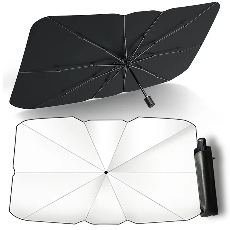 Custom Brand Logo Car Windshield SunShade Umbrella Folding Car Umbrellas Cover Uv Block Car Front Window Parasol For Promotion