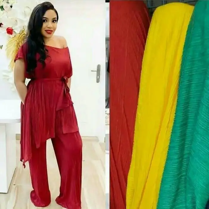 100% polyester pleated crepe tulle fabric