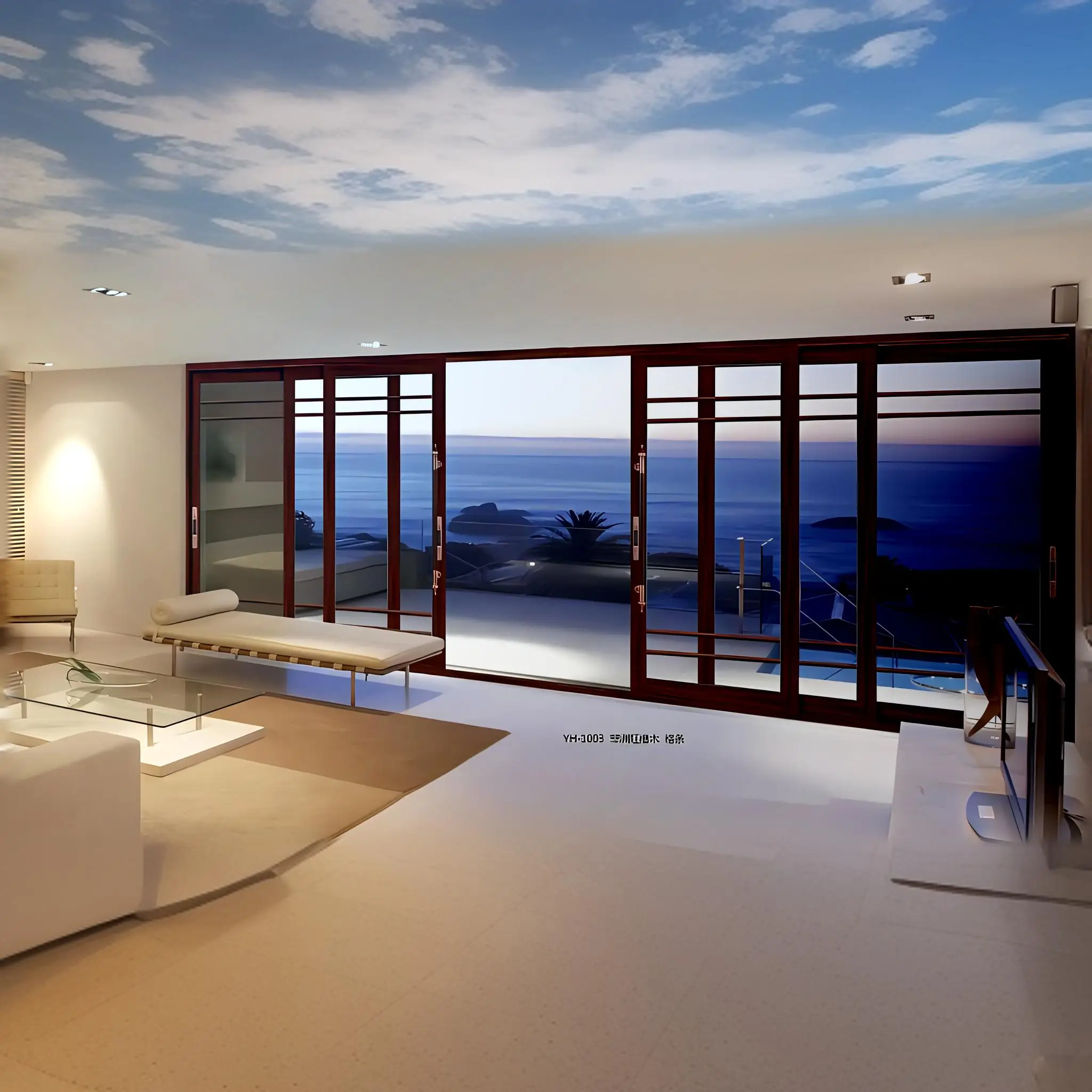 Aluminum thermal insulated Low-E aluminium profile sliding wardrobe doors retractable fly screen for sliding doors