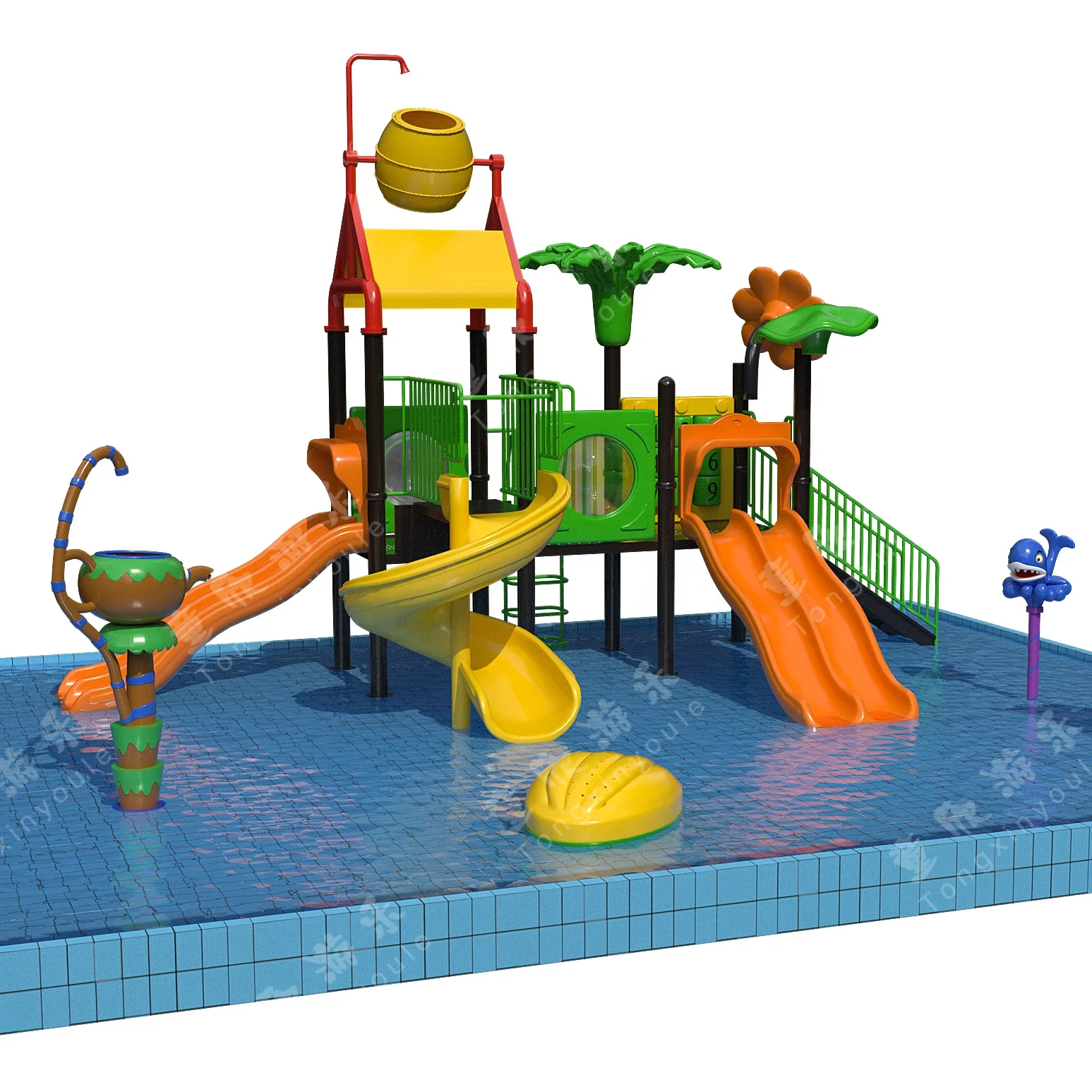 Amusement park plastic water slides water park playground water house for sale