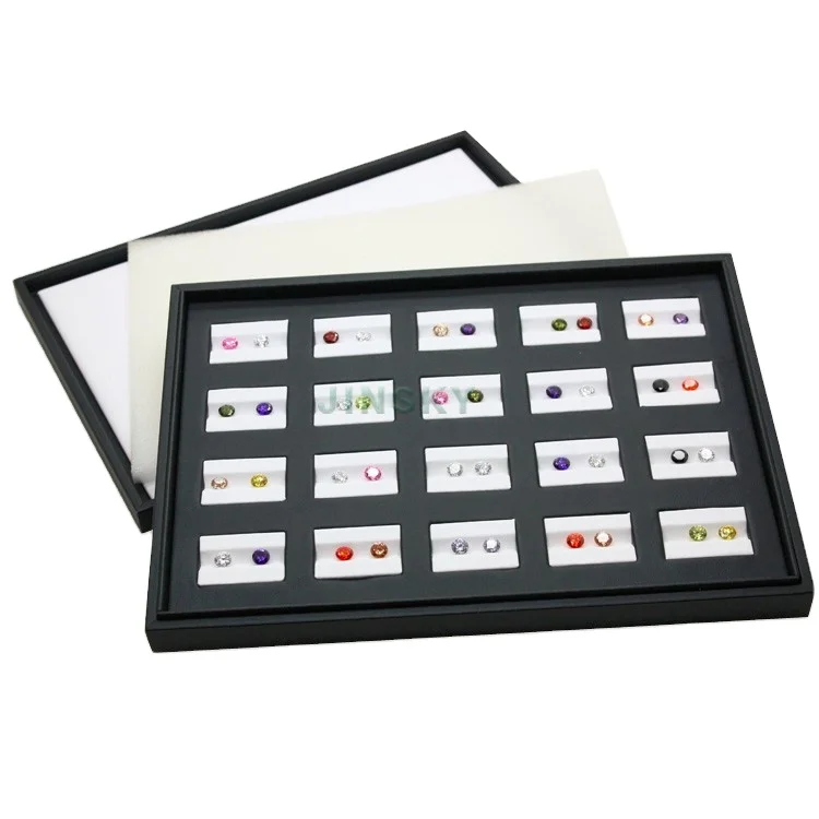 Jinksy high quality hot sale metal loose diamond boxes gemstone display tray