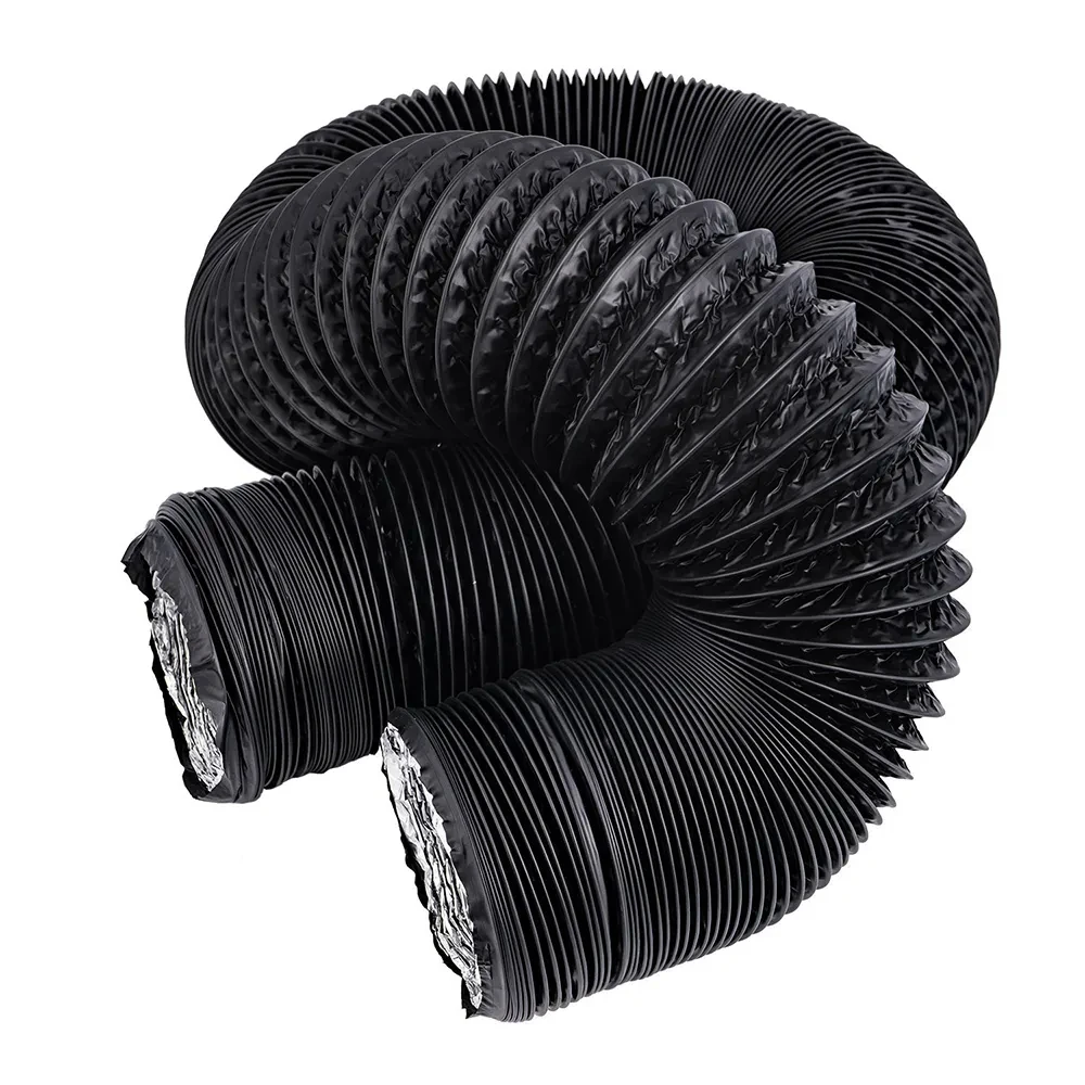 2024 US Stock Black Ducting 12 Inch Combi PVC Ventilation Air Hose Ducting For Ventilation