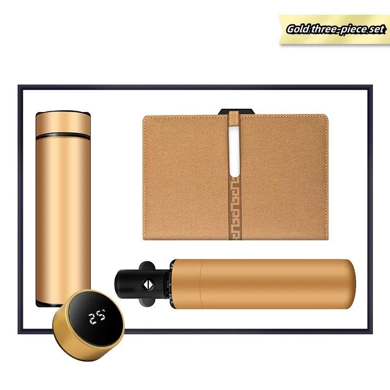 Annual Promotion Business stationery gift set 3 in 1 umbrella mug Notebook Vacuum Cup Office Accessory Custom Gift Set