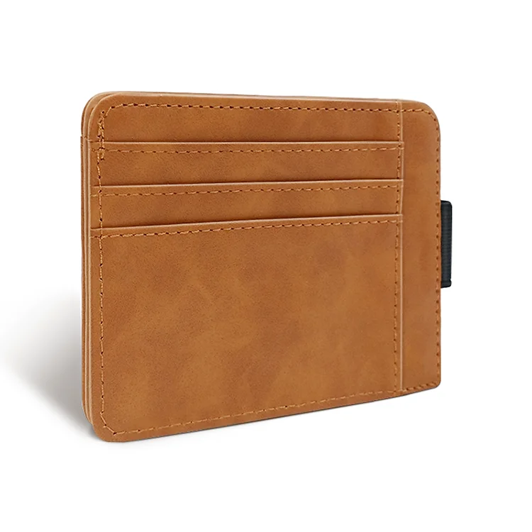 Factory Slot Slim Business Style High Quality Leather Card Holder for Men
