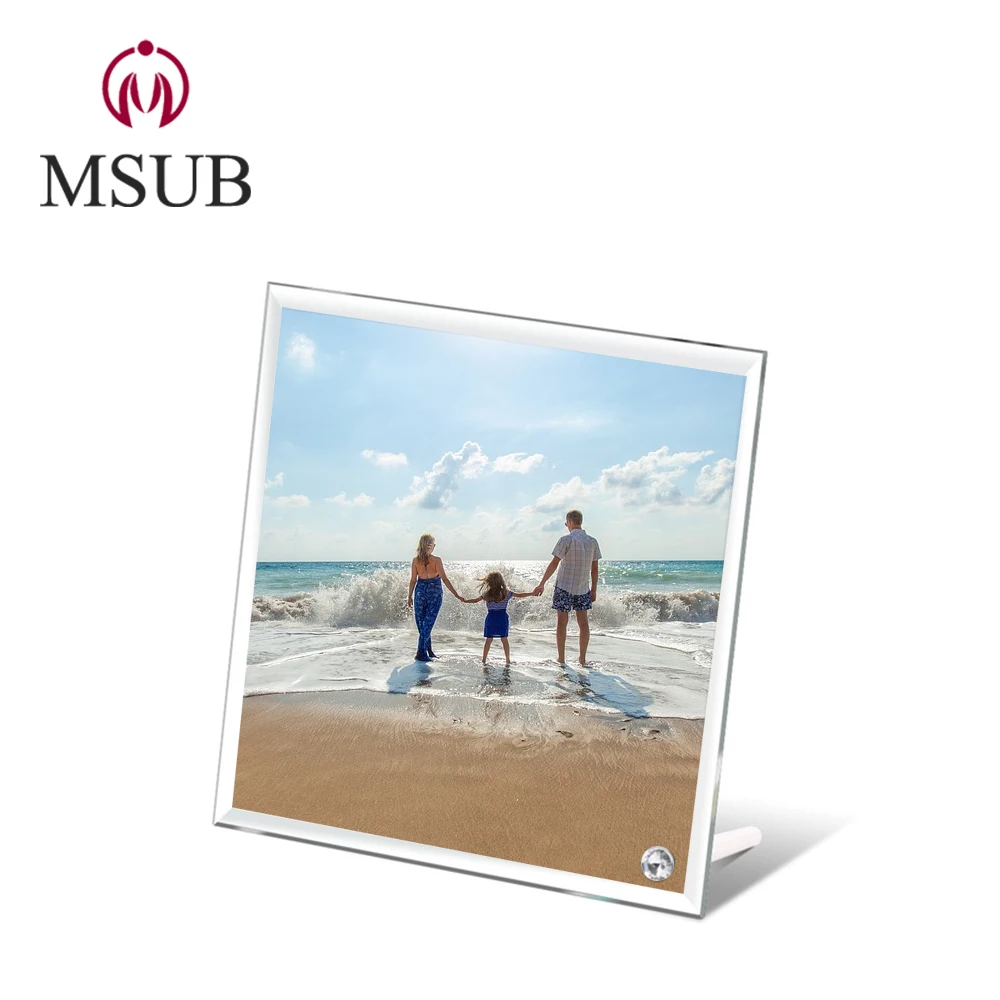 
blanks 28cm glass photo frame bevel edge sublimation printing 