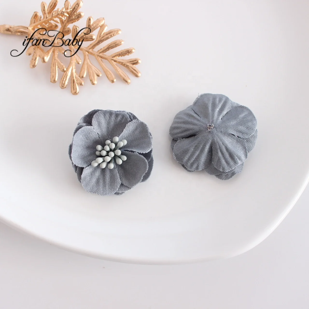 Fashion 3.5cm Fabric Hair Flowers Women Girl Flowers Decorate DIY Accessories For Hair Brooch Headband