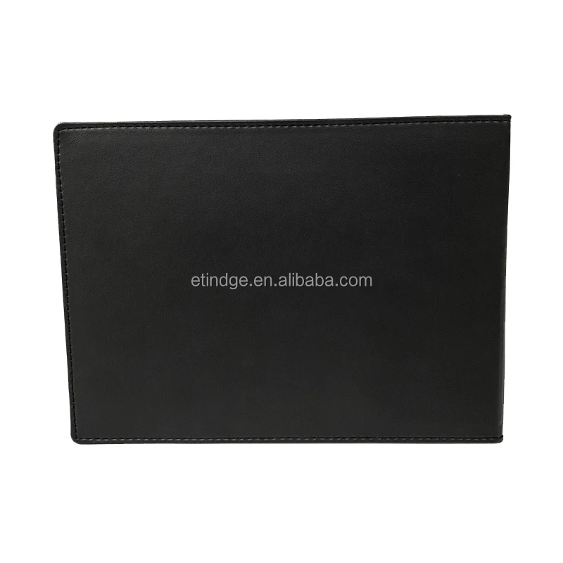 8GB Memory Custom Gold Foil Full PU Leather Black Color Video Brochure with 7 inch IPS Screen High Definition