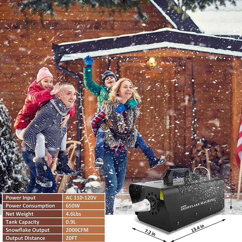 650W Snow Machine Wired Remote Control Great Machine for Kids Parties Parades