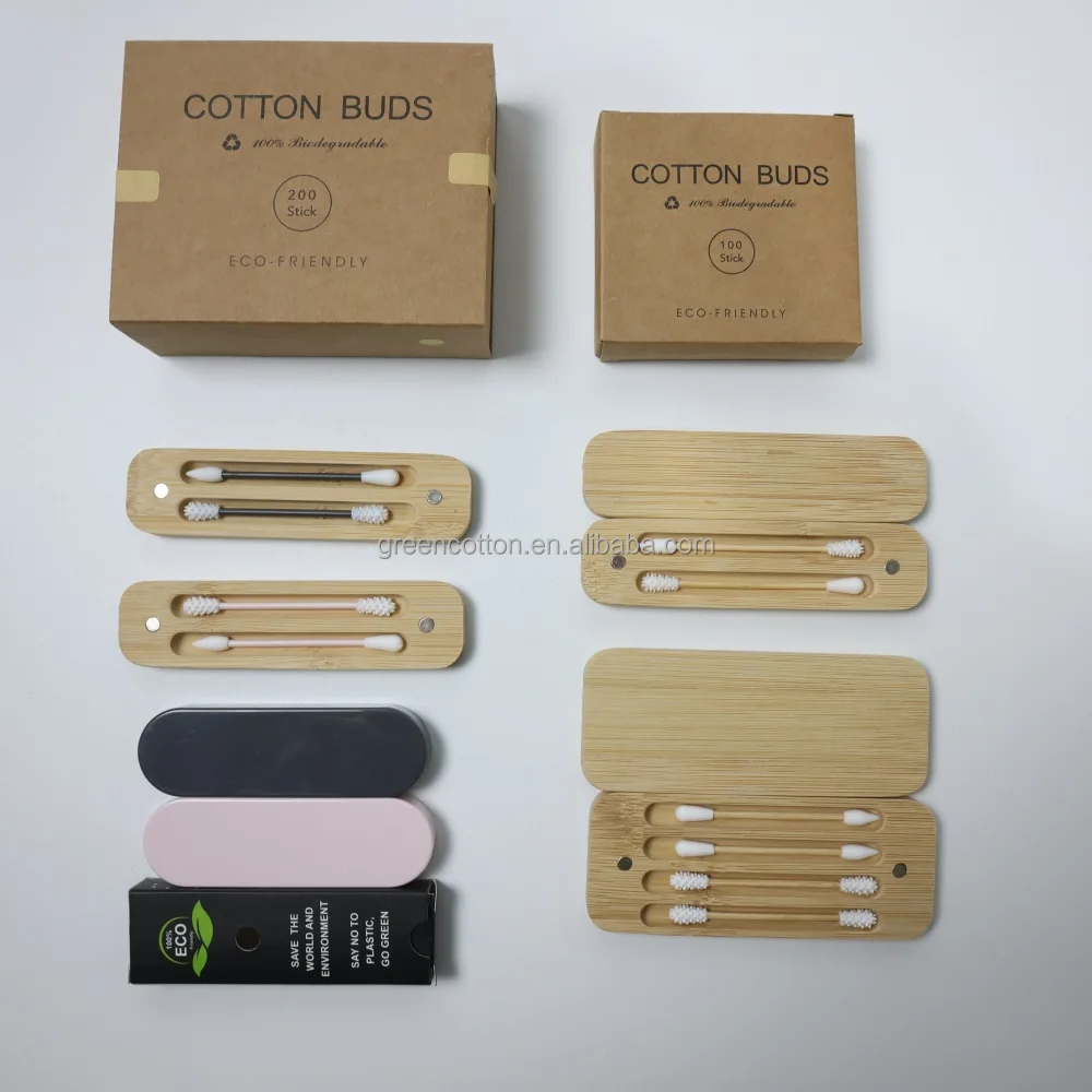 Многоразовые силиконовые ватные палочки Qtips в БАМБУКОВОМ