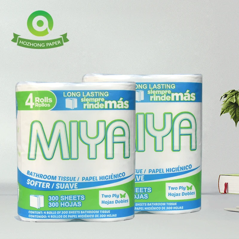 2 ply type and standard roll size individually wrapped embossed toilet tissue paper roll