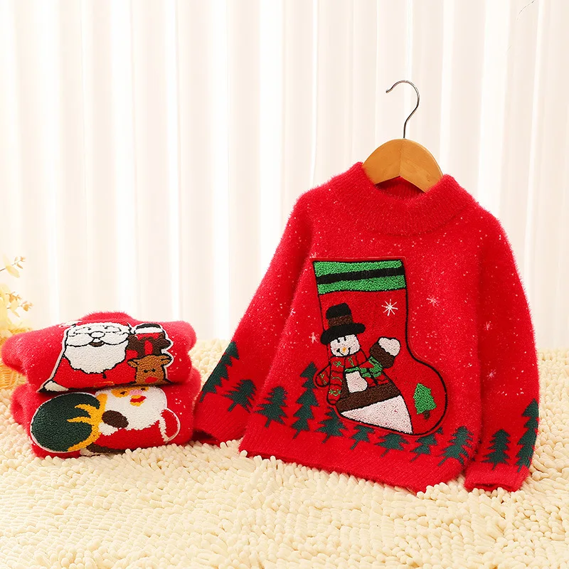 Girls Sweaters Fall/Winter New Design Children Half High Neck Bottoming Shirt Trendy Thick Knitted Baby Girls Pullover Sweaters