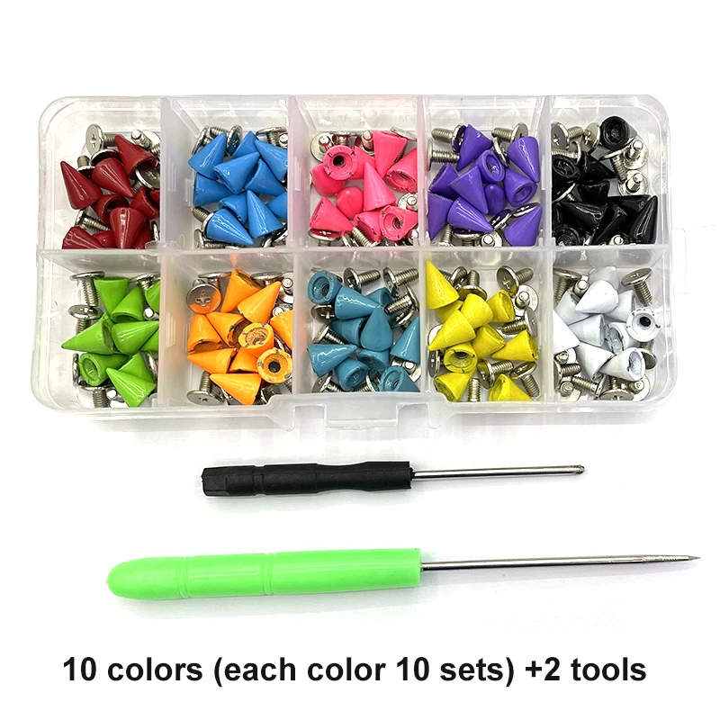 10 Kinds Colorful Paint 7*10 mm Punk Rivets Buttons Goth Newt Zinc Alloy Buckle Belt/Bag/Shoes/Hat Decorative Leather Rivets