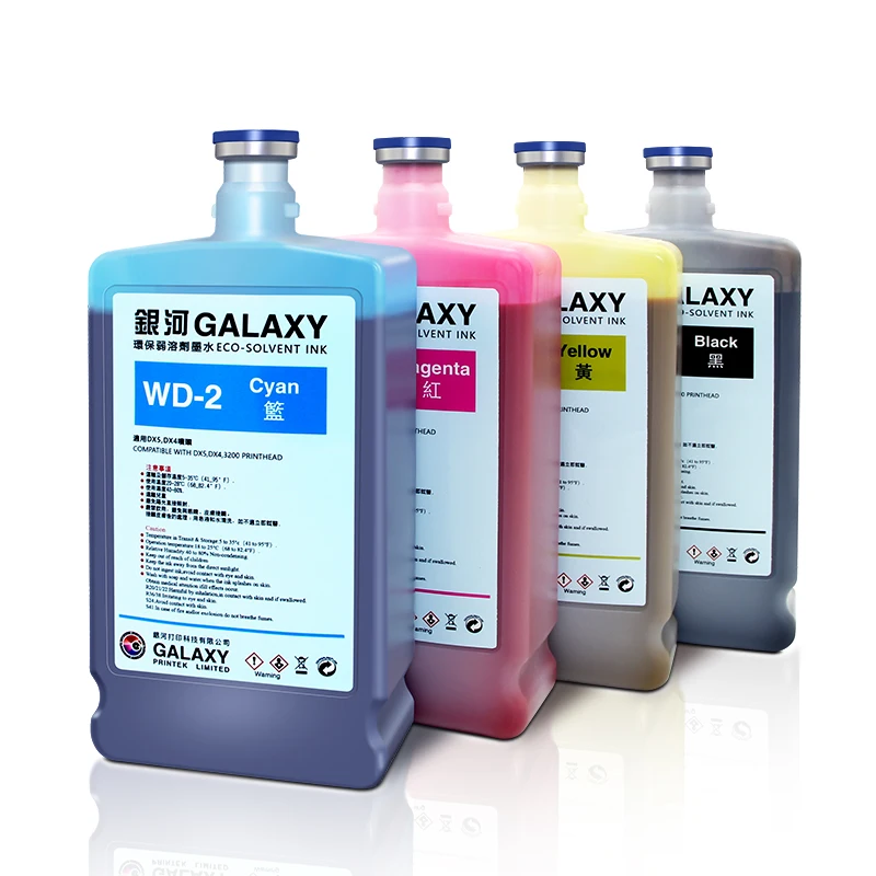 1000 мл Высококачественная Новая этикетка Galaxy Dx5 эко-растворимые чернила для Dx7 Tx800 Xp600 печатающая головка Ecosolvent струйный принтер