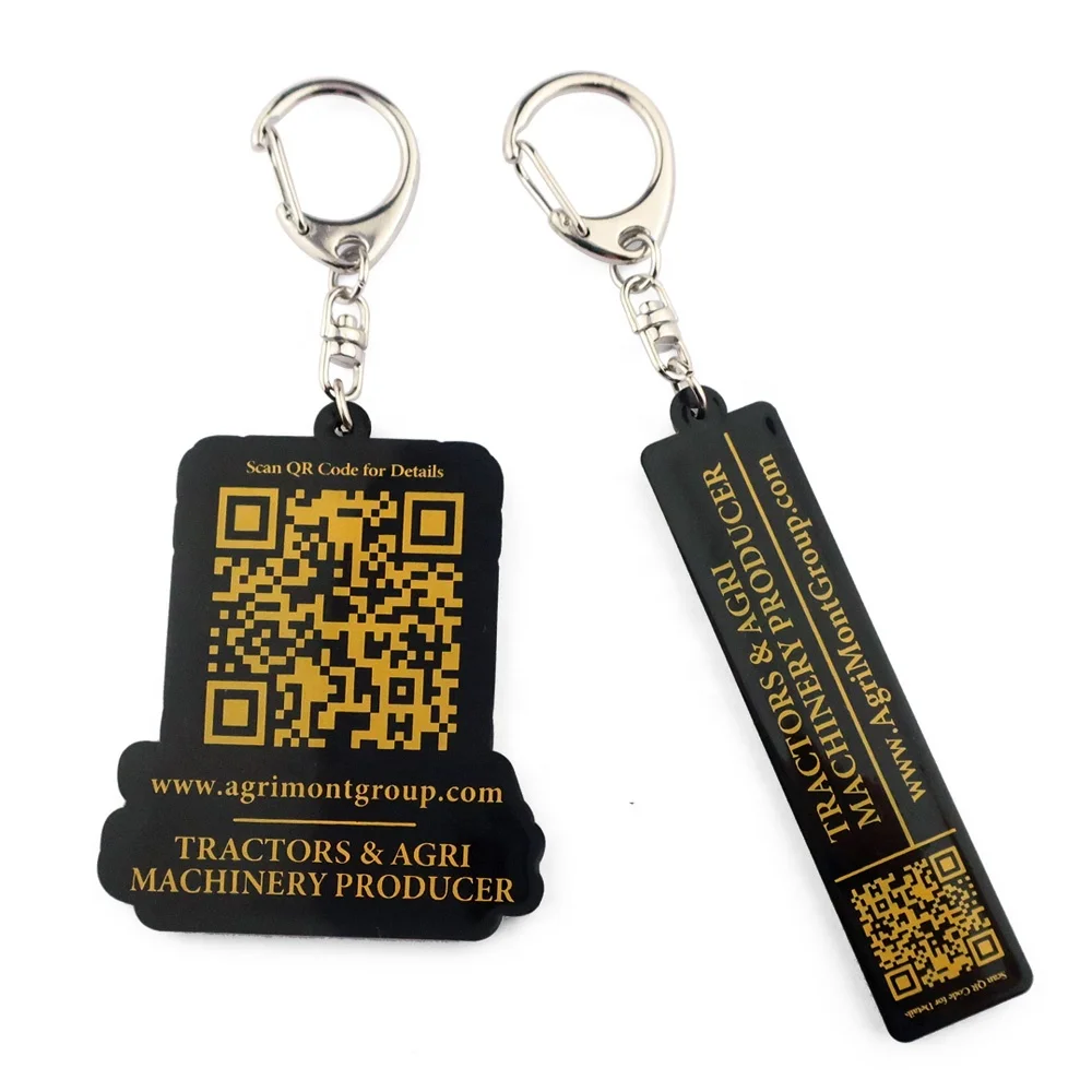 Лидер продаж напечатанный логотип на брелке с qr-кодом