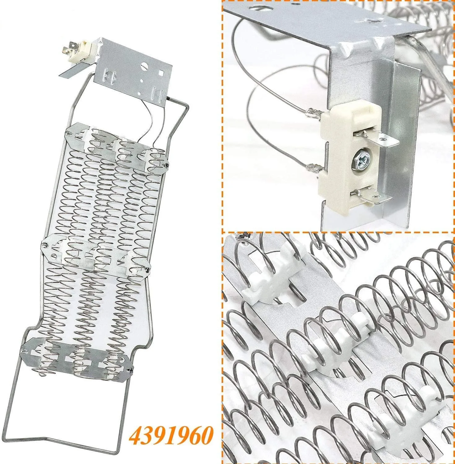4391960 Dryer Heating Element Kit Replacement for Whirlpool WP4391960 Heating Element Replaces Part # AP6009347 696579