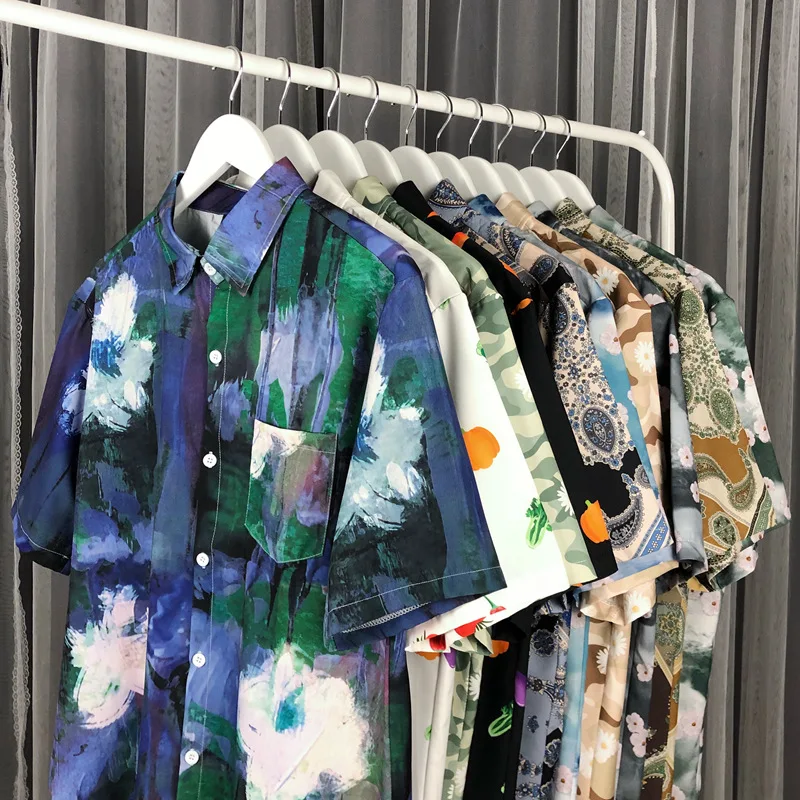 men 5xl custom rayon sublimation hawaiian tribal shirt floral shirts men hawaiian shirt and shorts