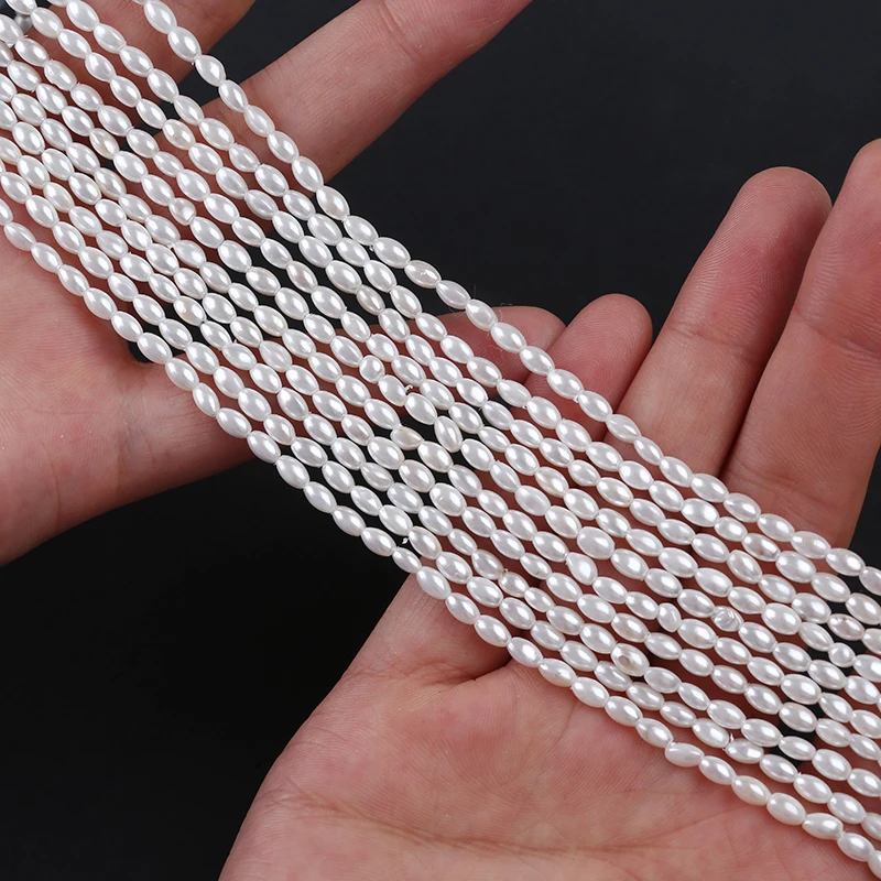 3mm Shell Of Rice Pearl Natural White Beads For Jewelry Making