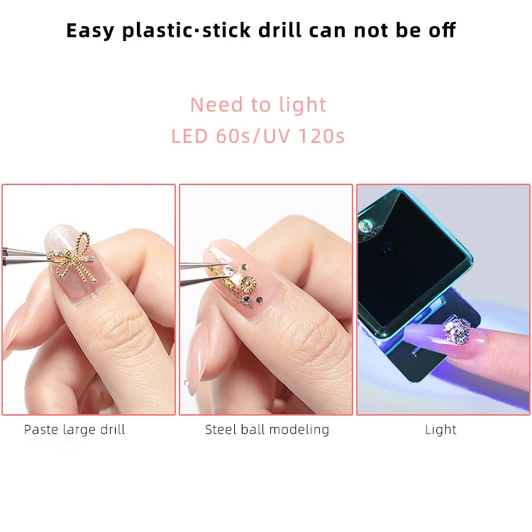 Wholesale Private Brand Custom Nail Rhinestone Glue Gel 30g Clear Rhinestone Glue for DIY Nail Art 3D Strong Glue Gel